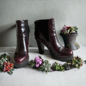 STEVE MADDEN ANKLE BOOTIES SHOES BURGUNDY 8.5